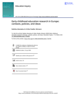 Early childhood education research in Europe: contexts, policies, and ideas