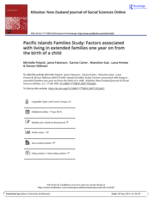 Pacific Islands Families Study: Factors associated with living in extended families one year on from the birth of a child*