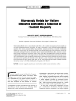 Microscopic Models for Welfare Measures addressing a Reduction of Economic Inequality