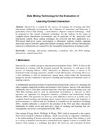 Data mining technology for the evaluation of learning content interaction