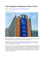 The European Commission: what is it for?