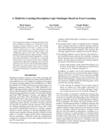 A Model for Learning Description Logic Ontologies Based on Exact Learning