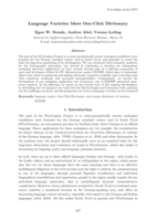 Language varieties meet One-Click Dictionary