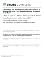 Transmitting and Transforming (Agri)-Cultural Values of Mountain Farming: Farm-Based Educational Services in South Tyrol