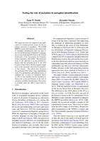 Testing the role of metadata in metaphor identification