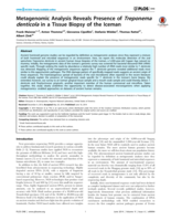 Metagenomic analysis reveals presence of Treponema denticola in a tissue biopsy of the Iceman
