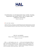 Considerations on developmental stage models, learning trajectories and maybe better ways to guide early arithmetic instruction