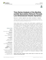 Time series analysis of the Bacillus subtilis sporulation network reveals low dimensional chaotic dynamics