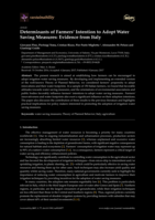 Determinants of Farmers’ Intention to Adopt Water Saving Measures: Evidence from Italy