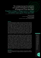 The ecological perspective and motor and cognitive development of children: the playground “Primo Sport 0246” = Prospettiva ecologica e sviluppo motorio e cognitivo dei bambini: il parco giochi “Primo Sport 0246”