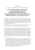 Eine wichtige (Wieder-)Entdeckung für die Sprachgeschichte des Dolomitenladinischen: die erste dolomitenladinische Grammatik (Jagiellonen Bibliothek Krakau, Ms. raetorom. qu. 15)