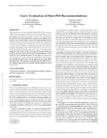 Users’ evaluation of next-POI recommendations