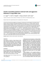 Genetic associations between maternal traits and aggressive behaviour in Large White sows
