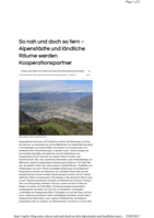 So nah und doch so fern: Alpenstädte und ländliche Räume werden Kooperationspartner