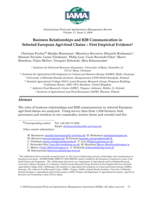 Business relationships and B2B communication in selected European agri-food chains – First empirical evidence