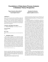 Foundations of data-aware process analysis: A database theory perspective