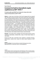 Comment écrivait la chancellerie royale capétienne au XIIIe siècle ? Un aperçu géo-quantitatif sur la base du Corpus des actes royaux vernaculaires du XIIIe siècle