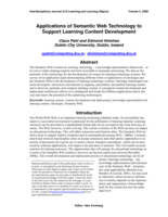 Applications of semantic web technology to support learning content development
