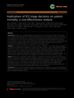 Implications of ICU triage decisions on patient mortality: a cost-effectiveness analysis