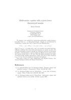 Multivariate copulas with a given lower dimensional margin