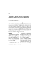 Techniques for cold-starting context-aware mobile recommender systems for tourism
