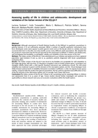 Assessing Quality of Life in Children and Adolescents: Development and Validation of the Italian Version of EQ-5D-Y