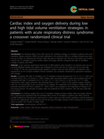 Cardiac index and oxygen delivery during low and high tidal volume ventilation strategies in patients with acute respiratory distress syndrome: a crossover randomized clinical trial