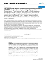 The genetic study of three population microisolates in South Tyrol (MICROS): study design and epidemiological perspectives
