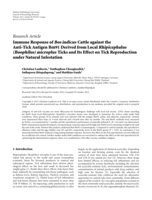Immune response of Bos indicus cattle against the anti-tick antigen Bm91 derived from local Rhipicephalus (Boophilus) microplus ticks and its effect on tick reproduction under natural infestation