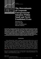 The Determinants of Corporate Entrepreneurial Intentions within Small and Newly Established Firms