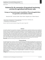 Solutions for the automation of operational monitoring activities for agricultural and forestry tasks
