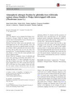 Atmospheric nitrogen fixation by gliricidia trees (Gliricidia sepium (Jacq.) Kunth ex Walp.) intercropped with cocoa (Theobroma cacao L.)