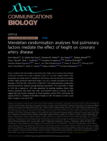 Mendelian randomisation analyses and pulmonary factors mediate the effect of height on coronary artery disease