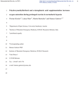 5-Hydroxymethylfurfural and α-ketoglutaric acid supplementation increases oxygen saturation during prolonged exercise in normobaric hypoxia