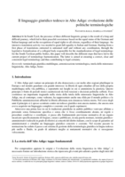 Il linguaggio giuridico tedesco in Alto Adige: evoluzione delle politiche terminologiche