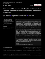 Impact of weighted average cost of capital, capital expenditure, and other parameters on future utility‐scale PV levelised cost of electricity