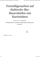 Freiwilligenarbeit auf Südtiroler Bio-Bauernhöfen mit Kuriositäten