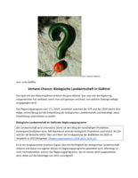 Vertane Chance: Biologische Landwirtschaft in Südtirol
