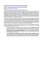 Session organizer: Social Innovation in territories with geographical specificities