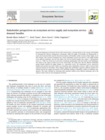 Stakeholder perspectives on ecosystem service supply and ecosystem service demand bundles