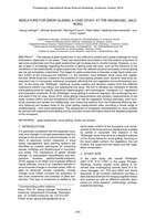 Indicators for Snow gliding: A Case Study at the Wildkogel, Salzburg
