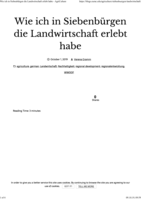 Wie ich in Siebenbürgen die Landwirtschaft erlebt habe