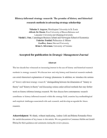History-informed strategy research: The promise of history and historical research methods in advancing strategy scholarship
