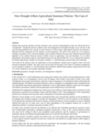 How Drought Affects Agricultural Insurance Policies: The Case of Italy