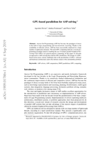 GPU-Based Parallelism for ASP-Solving