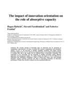 The impact of innovation orientation on the role of absorptive capacity