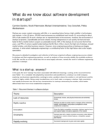 What do we know about software development in startups?