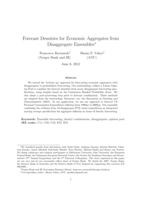 Forecast densities for economic aggregates from disaggregate ensembles