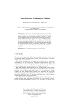 Junior University Workshops for children