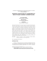 Residents’ perceptions of tourism impacts and attitudes towards tourism policies